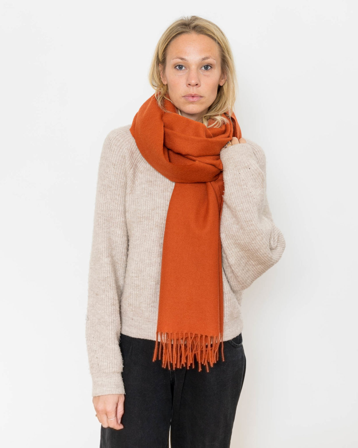 nice merino schal - brick red