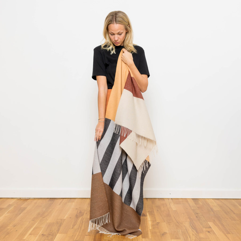 nice Merino Schal PLAY - stripes brown honey