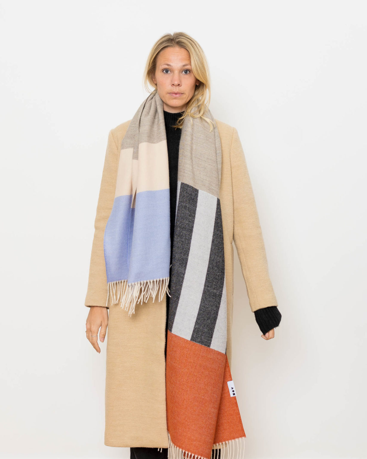 nice Merino Schal PLAY - stripes red grey melange