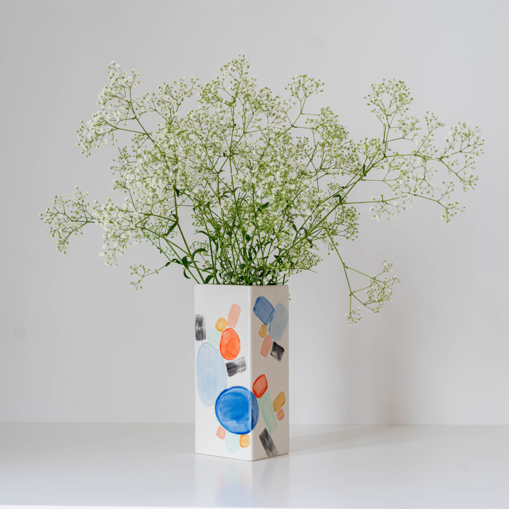 Vase eckig brush