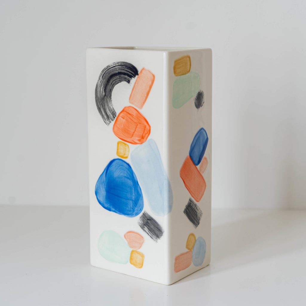 Vase eckig brush