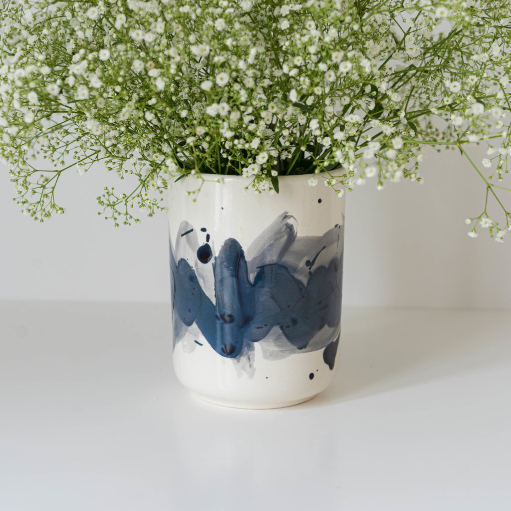 Vase rund black