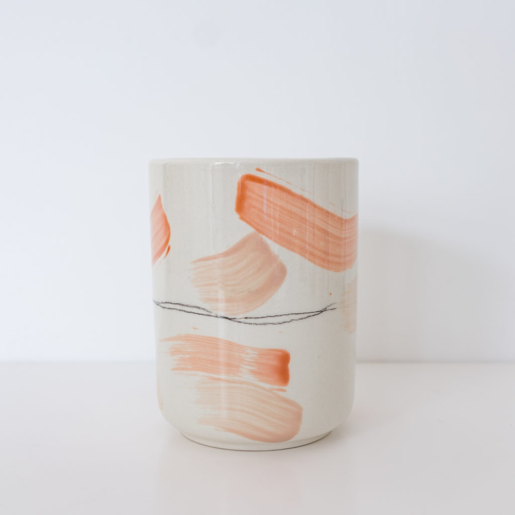 Vase rund brush rose skribble