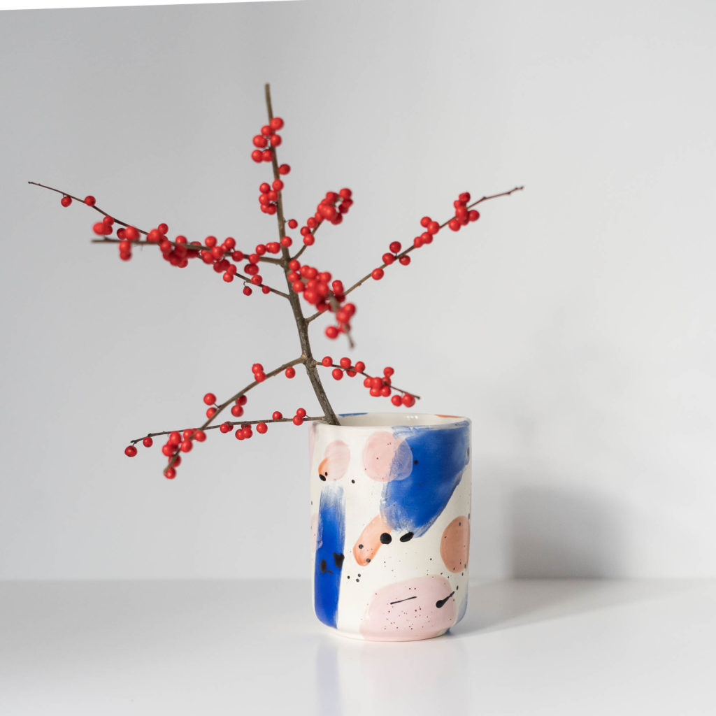 Vase rund blue rose