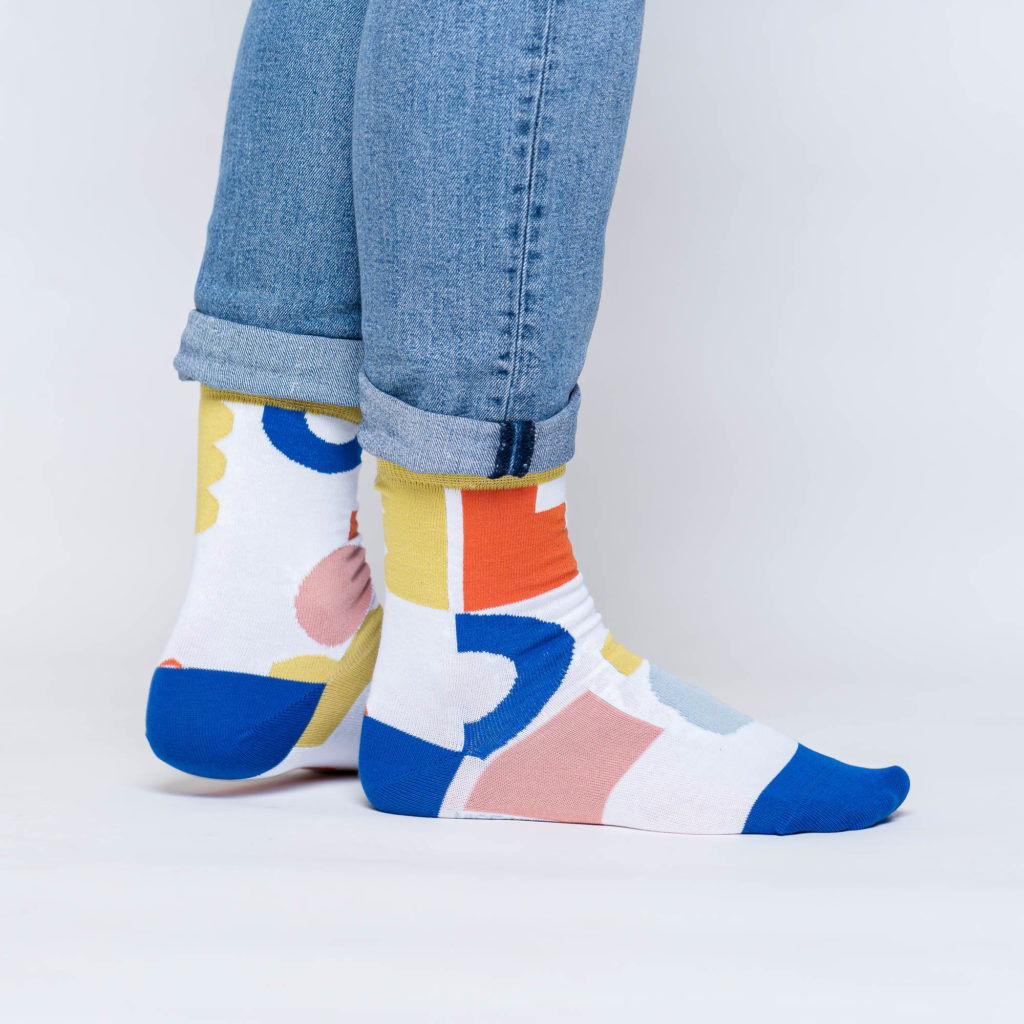 nice socks blocks - white