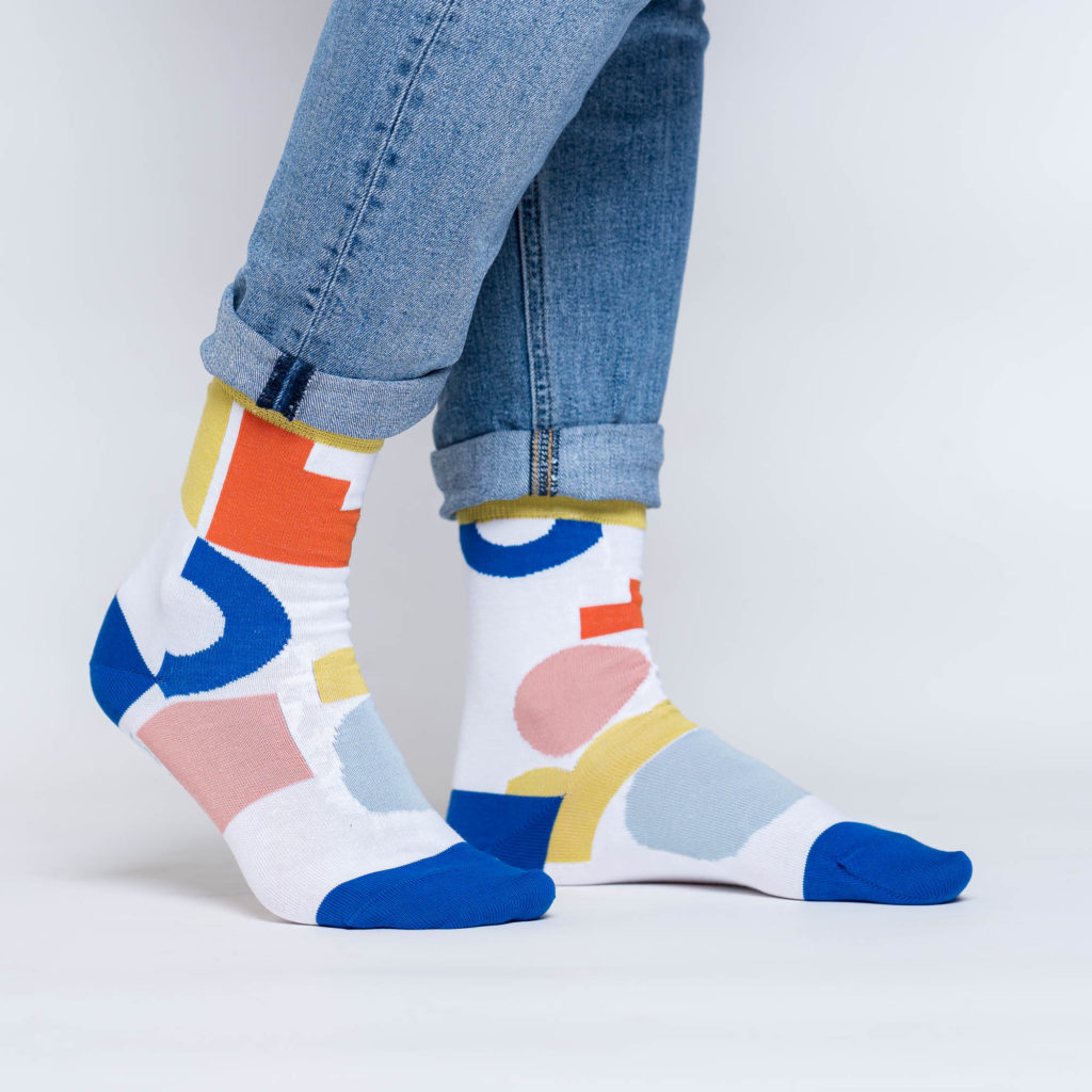nice socks blocks - white
