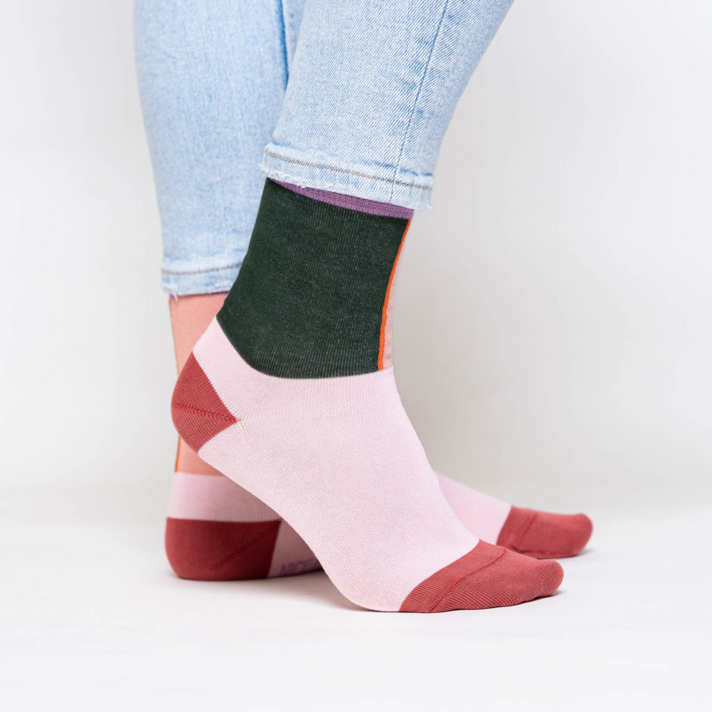 nice socks half color - rose