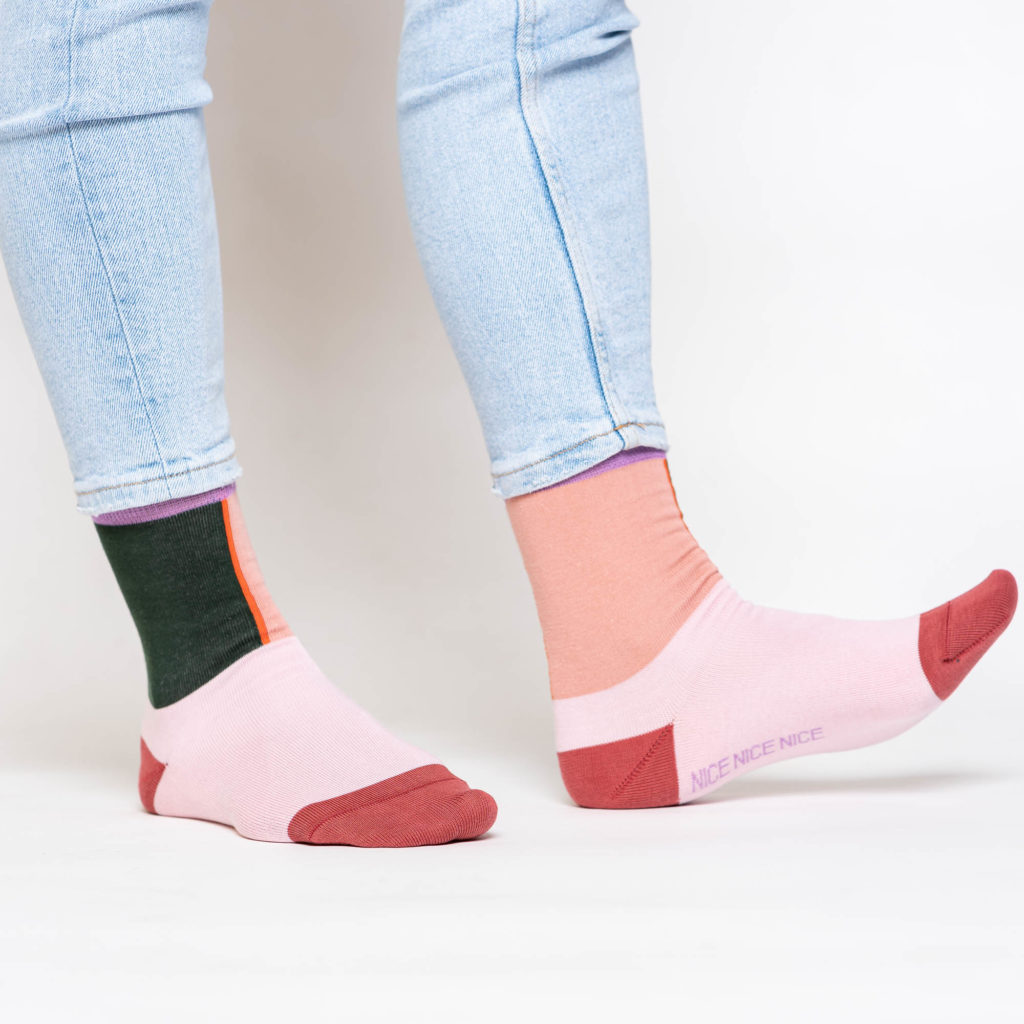 nice socks half color - rose
