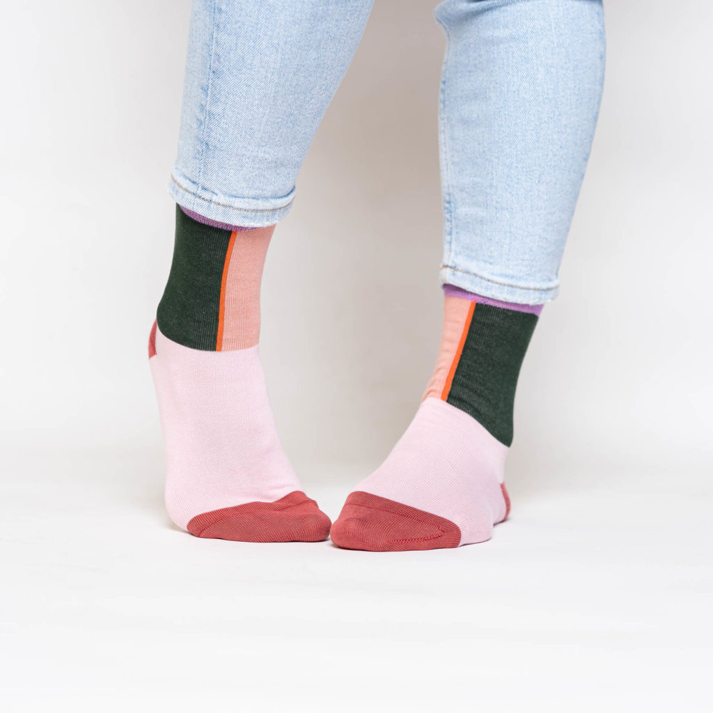 nice socks half color - rose