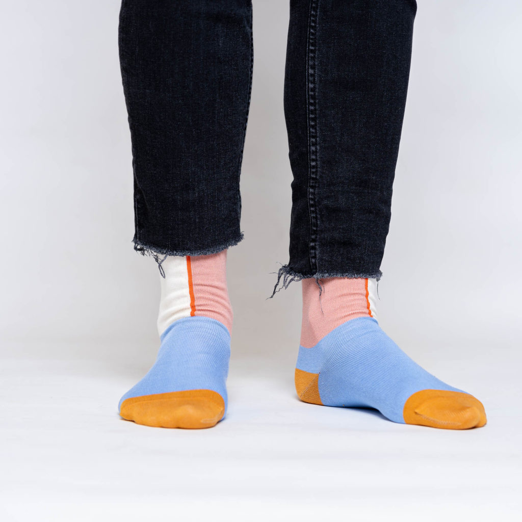 nice socks half color - lilac