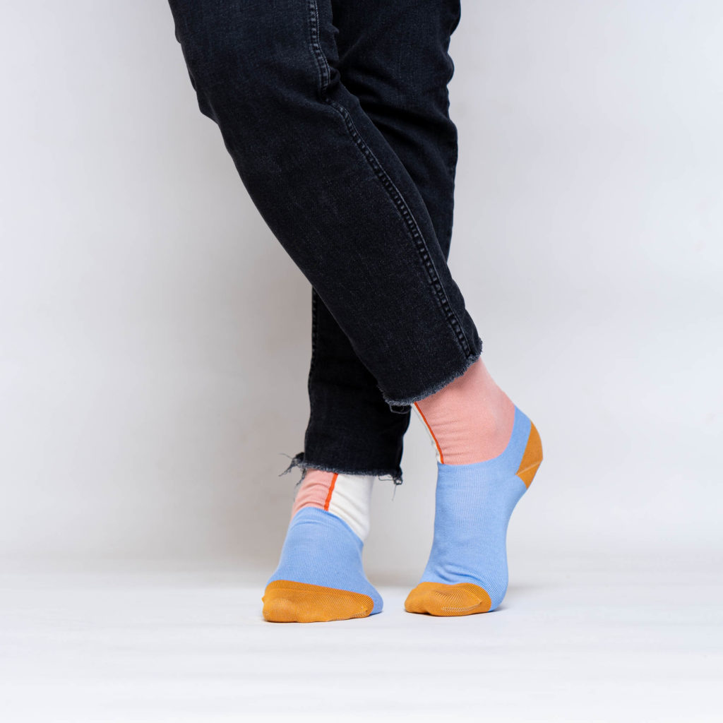 nice socks half color - lilac