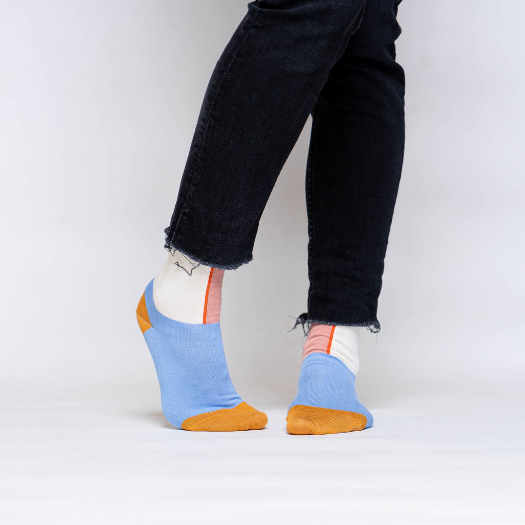 nice socks half color - lilac