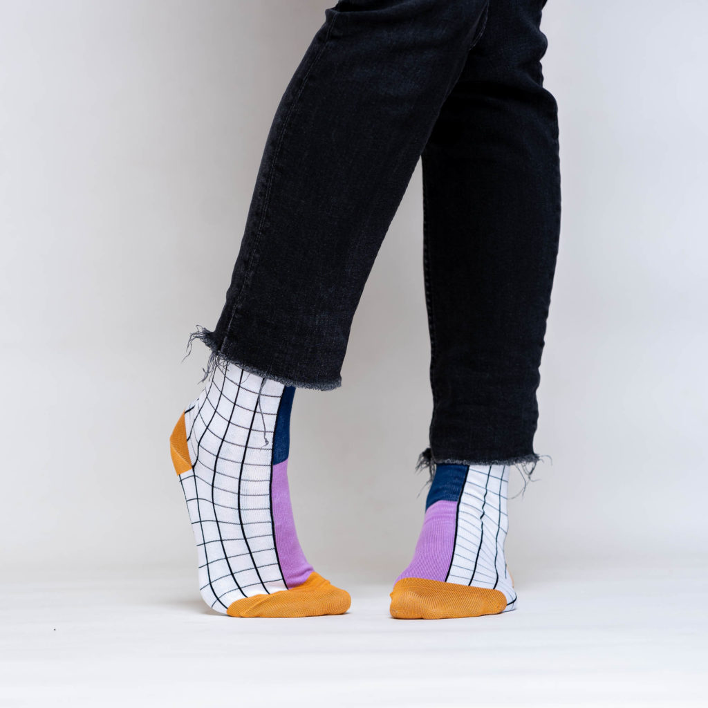 nice socks half grid - purple