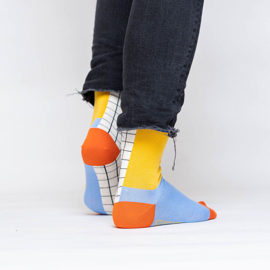 nice socks half grid - lavender