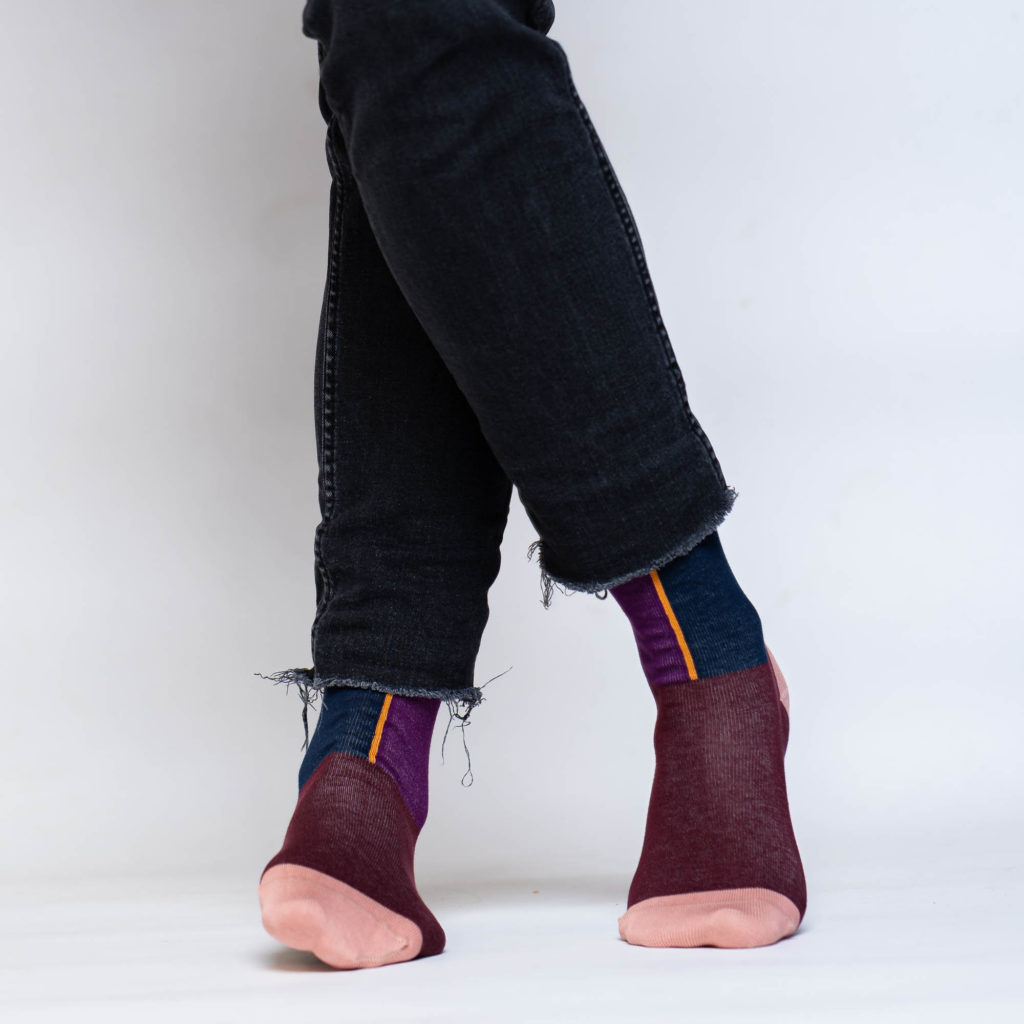 nice socks half color - aubergine