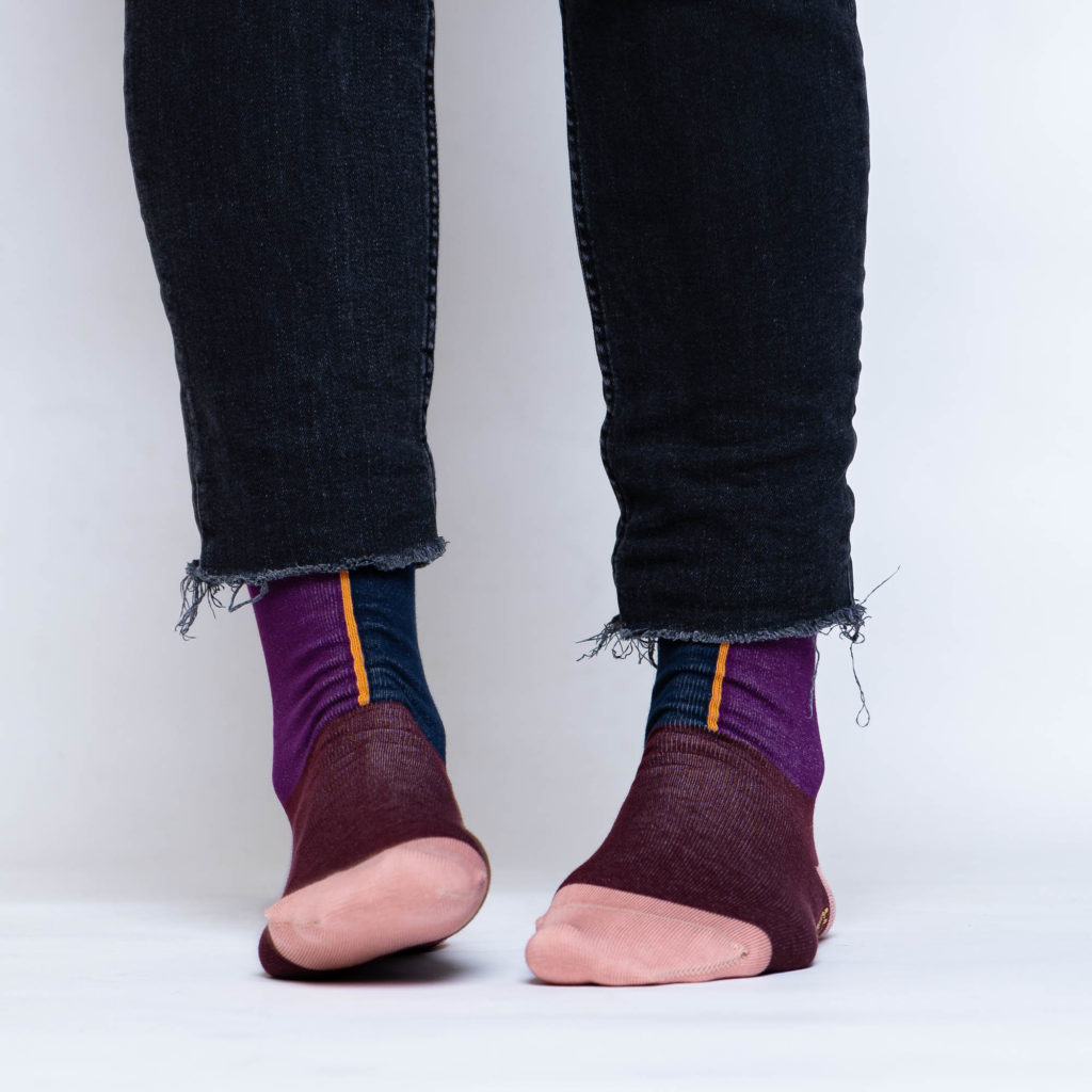 nice socks half color - aubergine