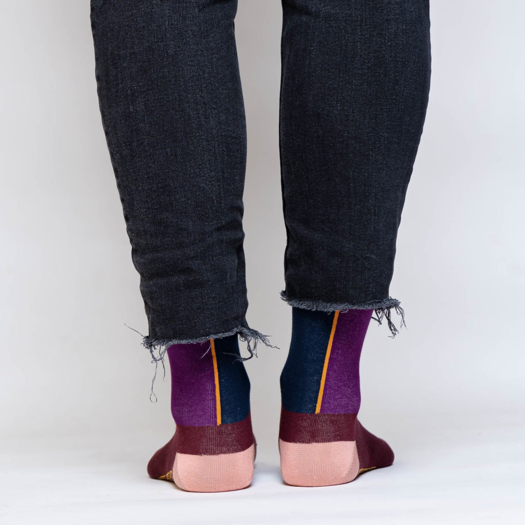 nice socks half color - aubergine