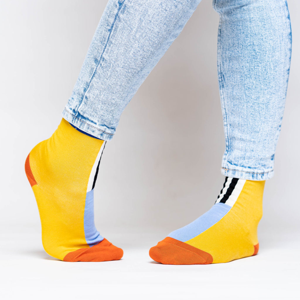 nice socks half stripes - lavender