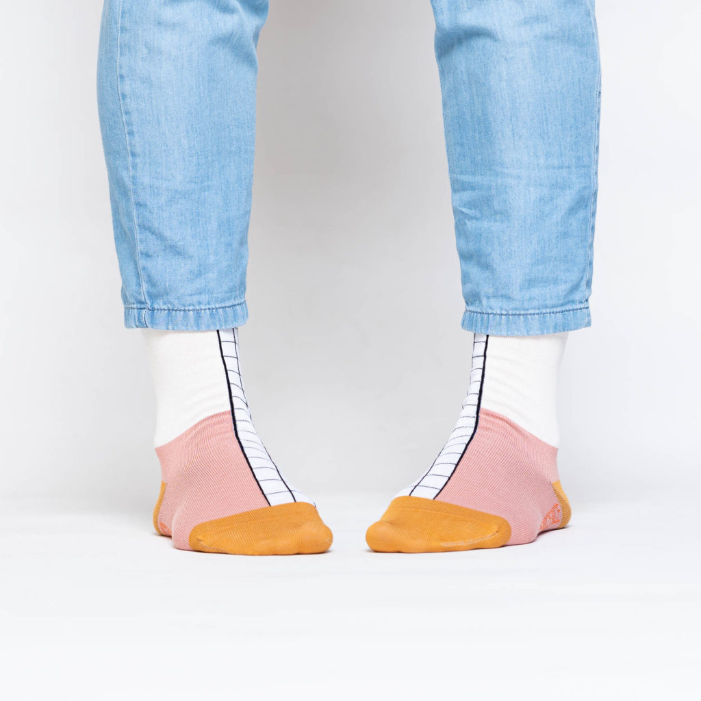 nice socks half grid - rose creme