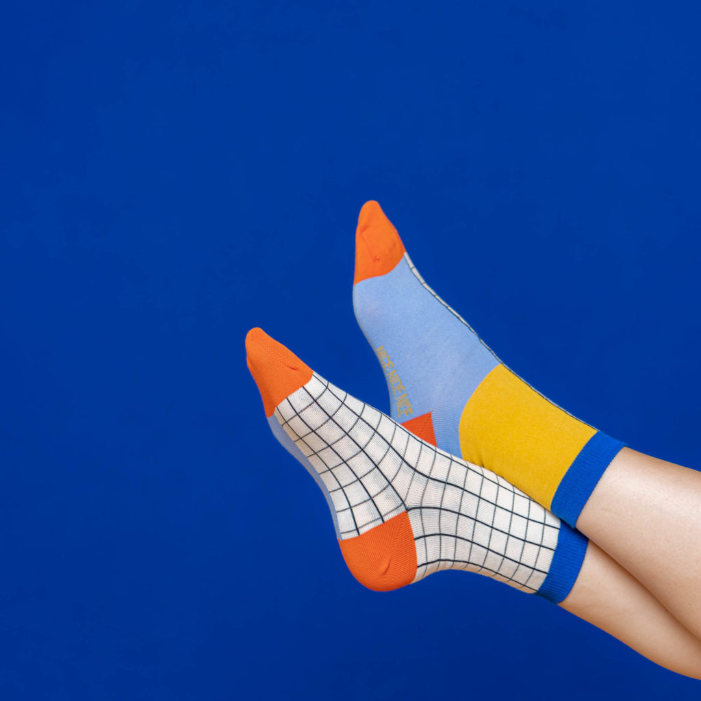 nice socks half grid - lavender