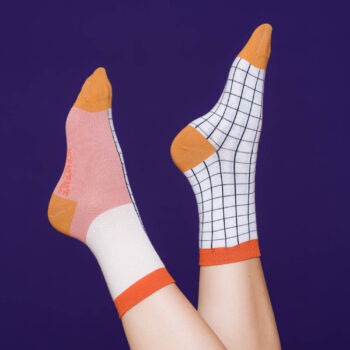 nice socks half grid - rose creme