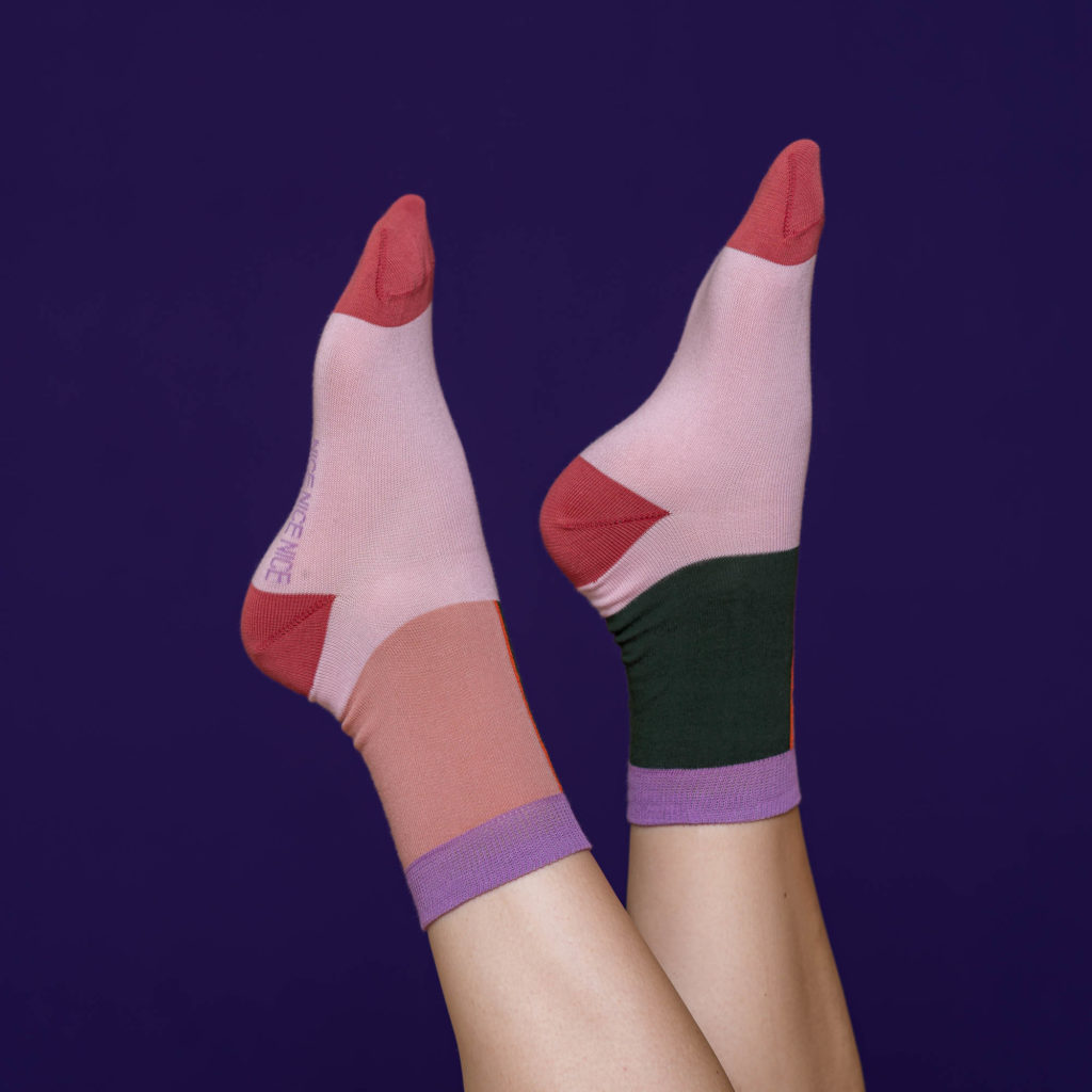 nice socks half color - rose