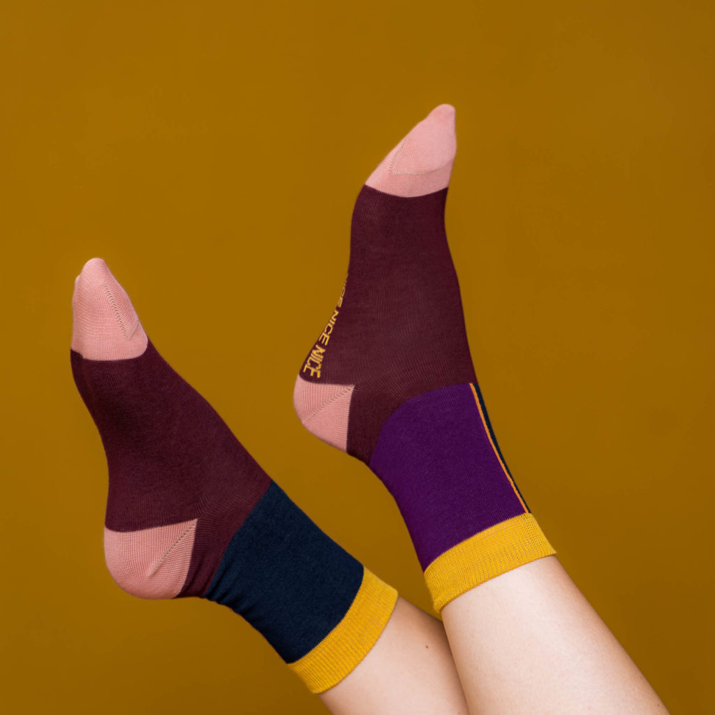nice socks half color - aubergine