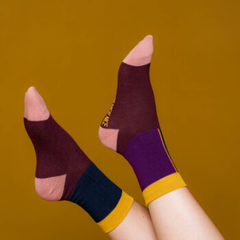nice socks half color - aubergine