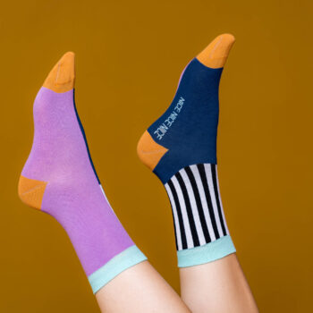 nice socks half stripes - purple