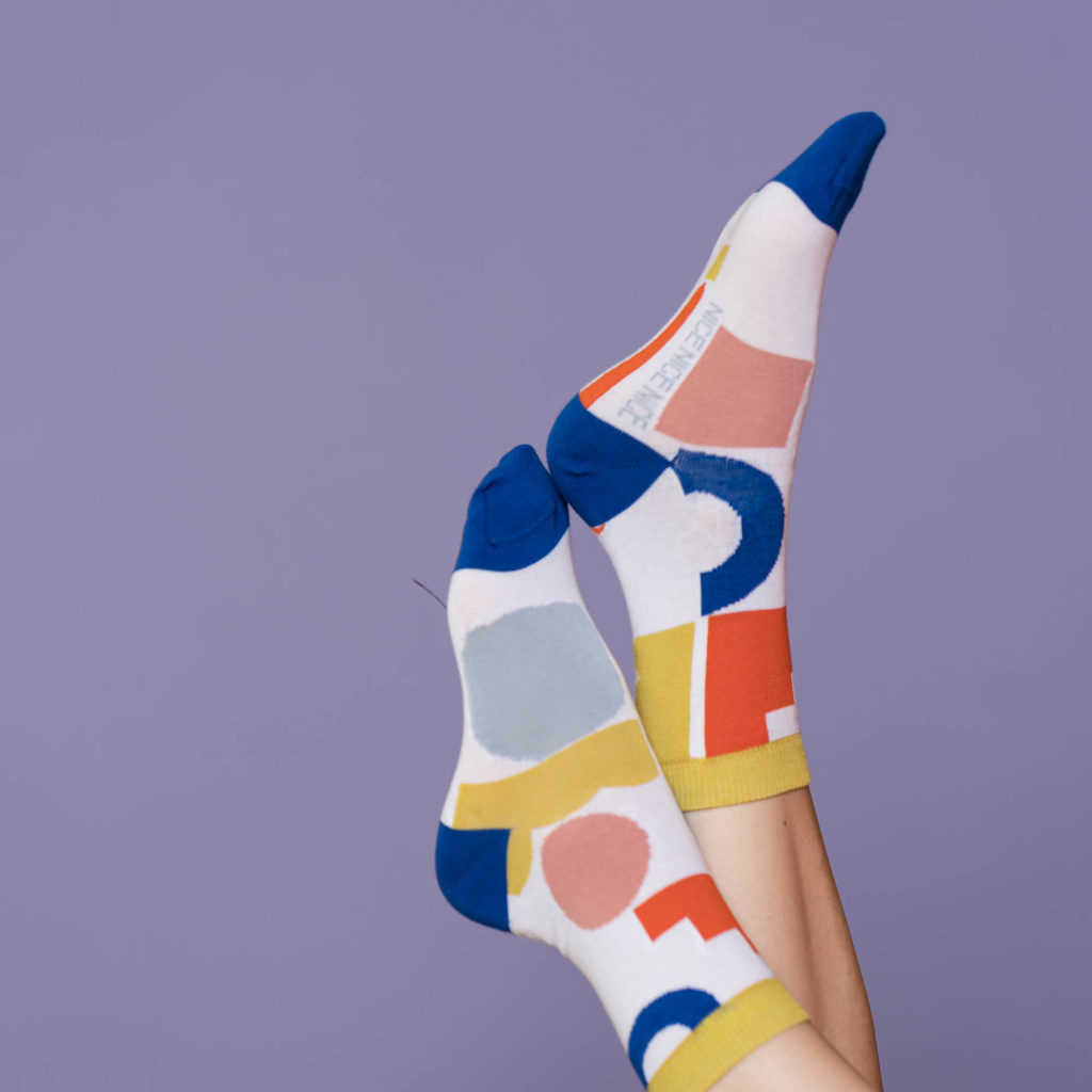 nice socks blocks - white