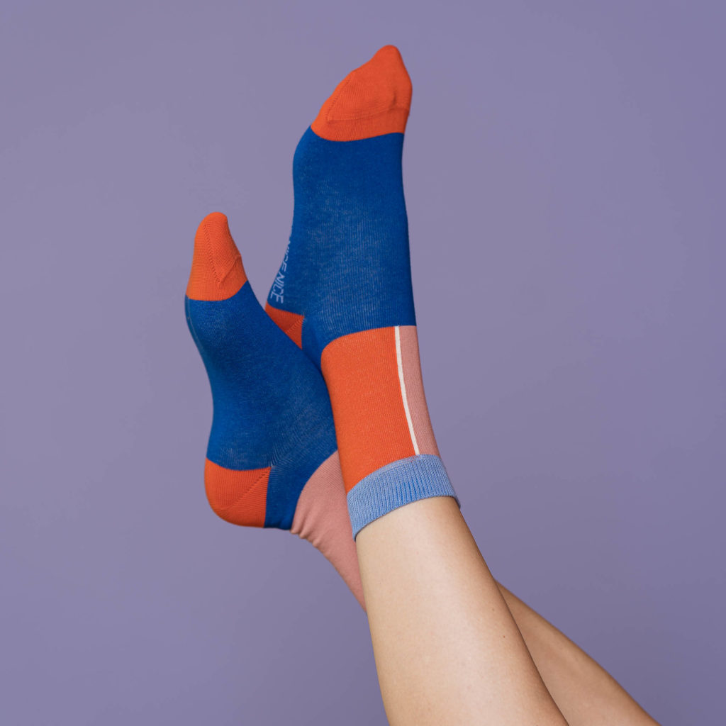 nice socks half color - blue