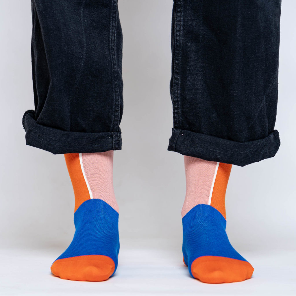 nice socks half color - blue