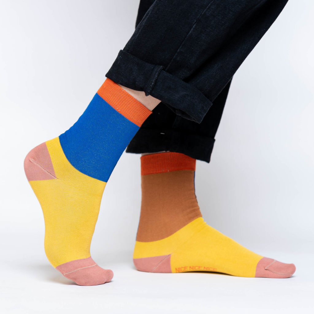 nice socks half color - yellow