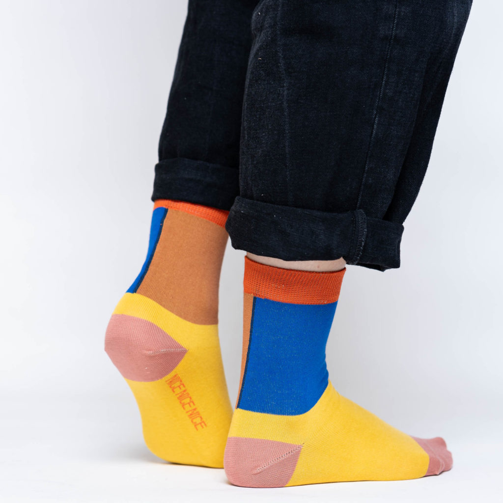 nice socks half color - yellow