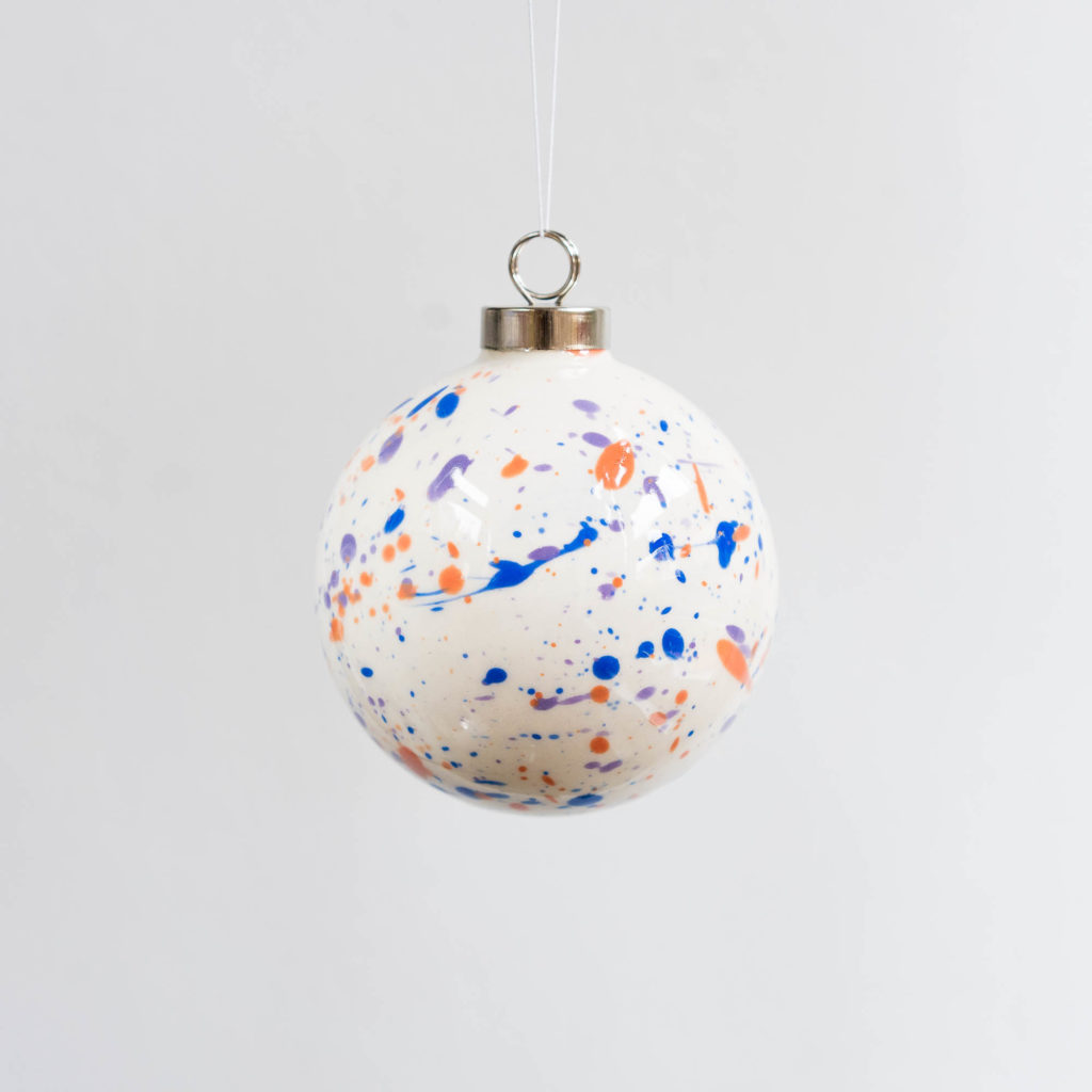 Weihnachtskugel Sprenkel lila blau rosa