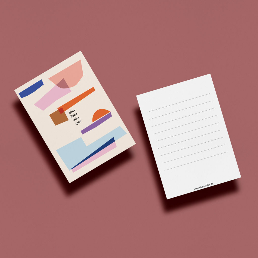 Postkarte - alles Liebe, alles Gute