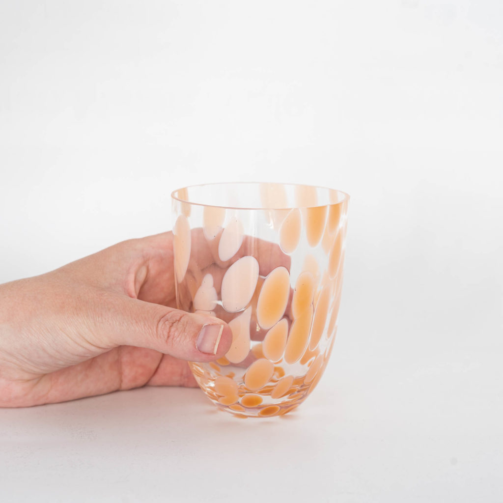 Konfetti Glas peach