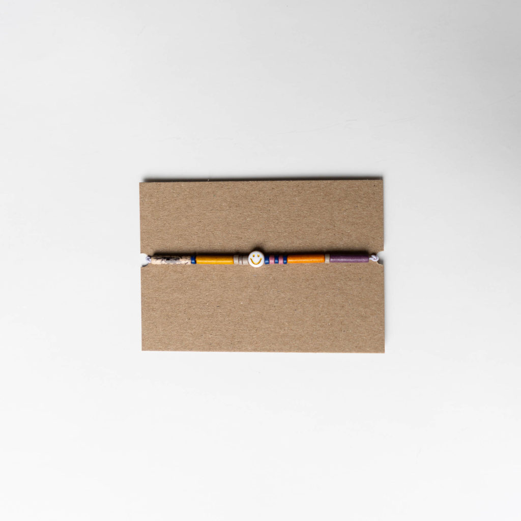 Armband Happy face blau