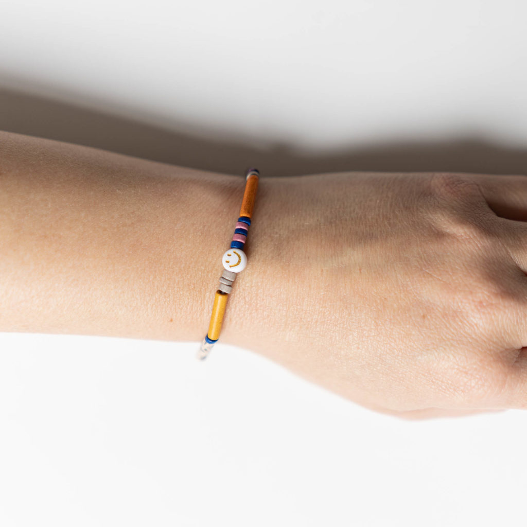 Armband Happy face blau