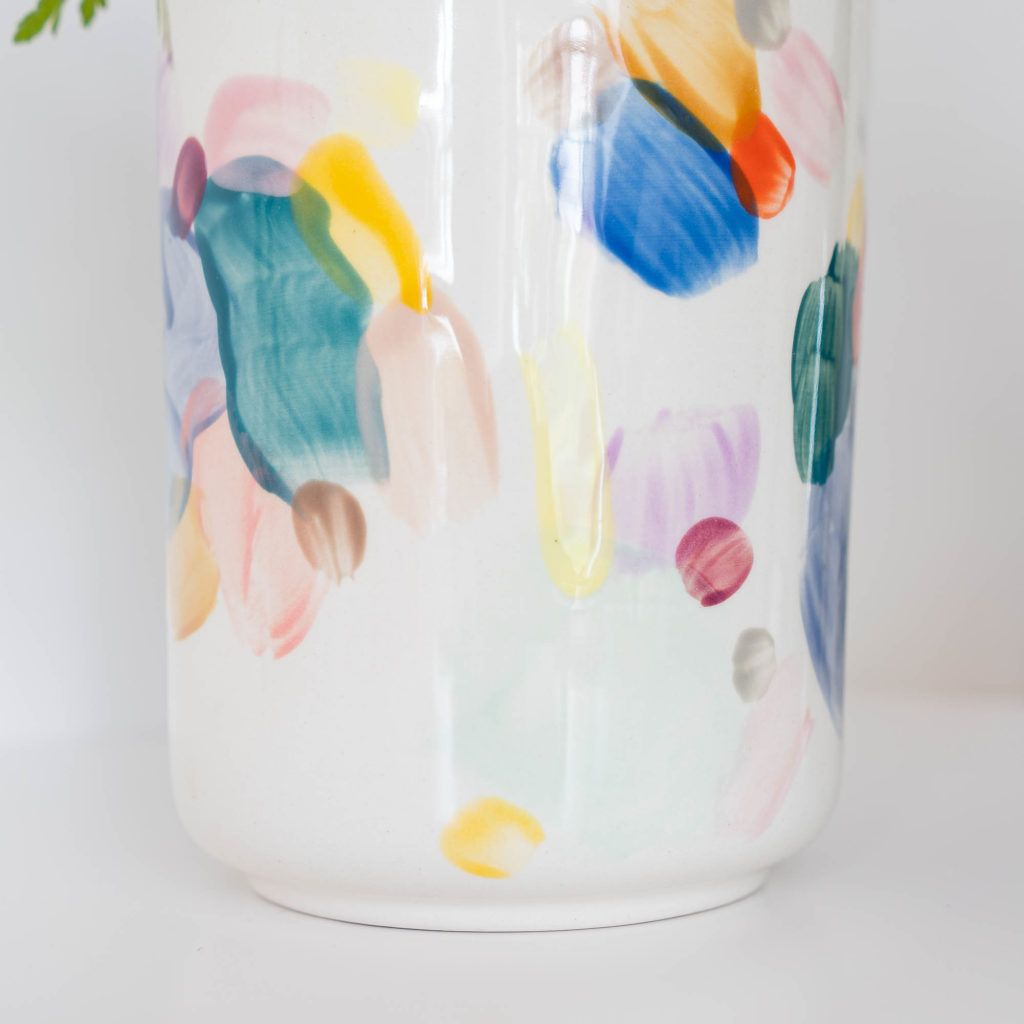 Vase rund Farbflecken