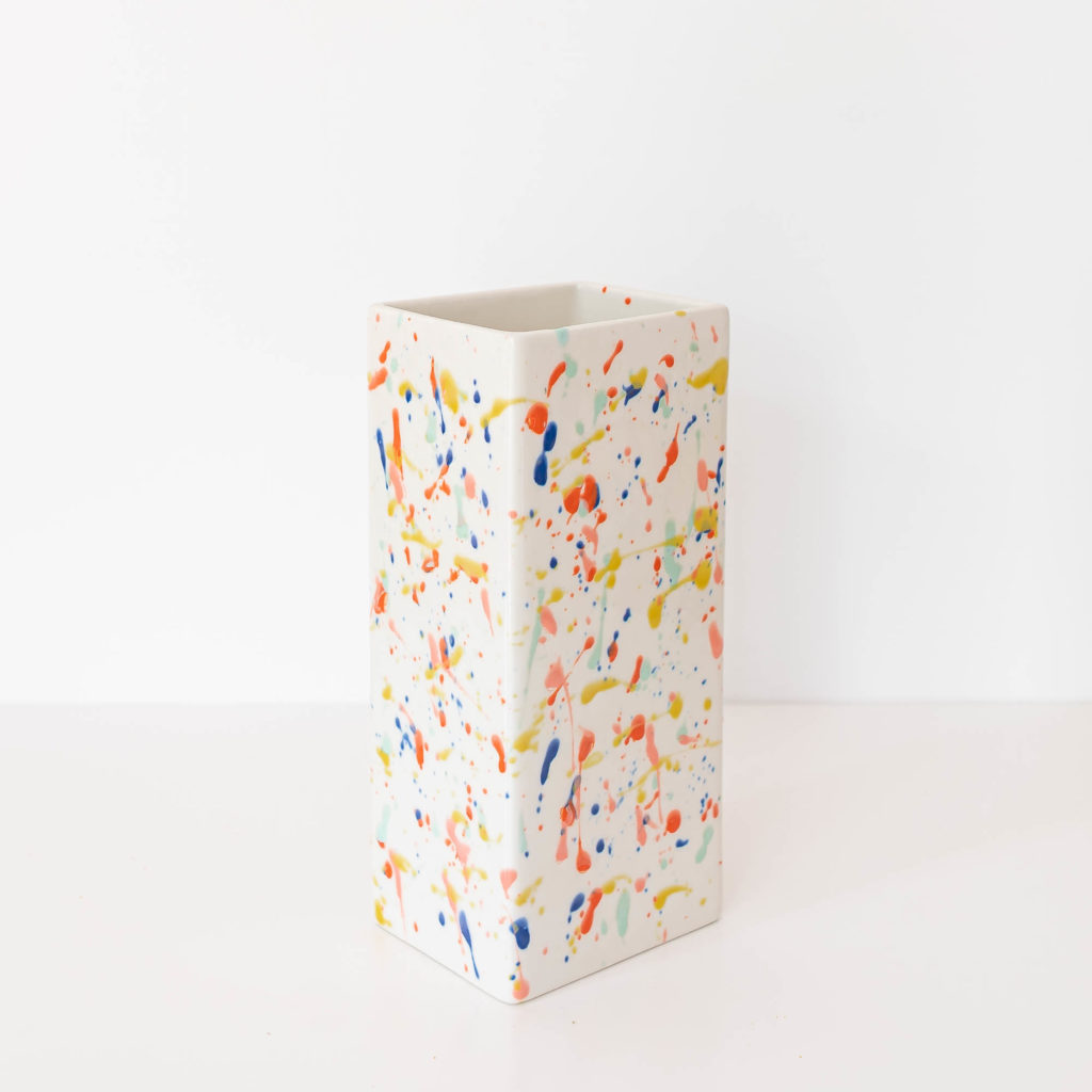 Vase eckig Sprenkel