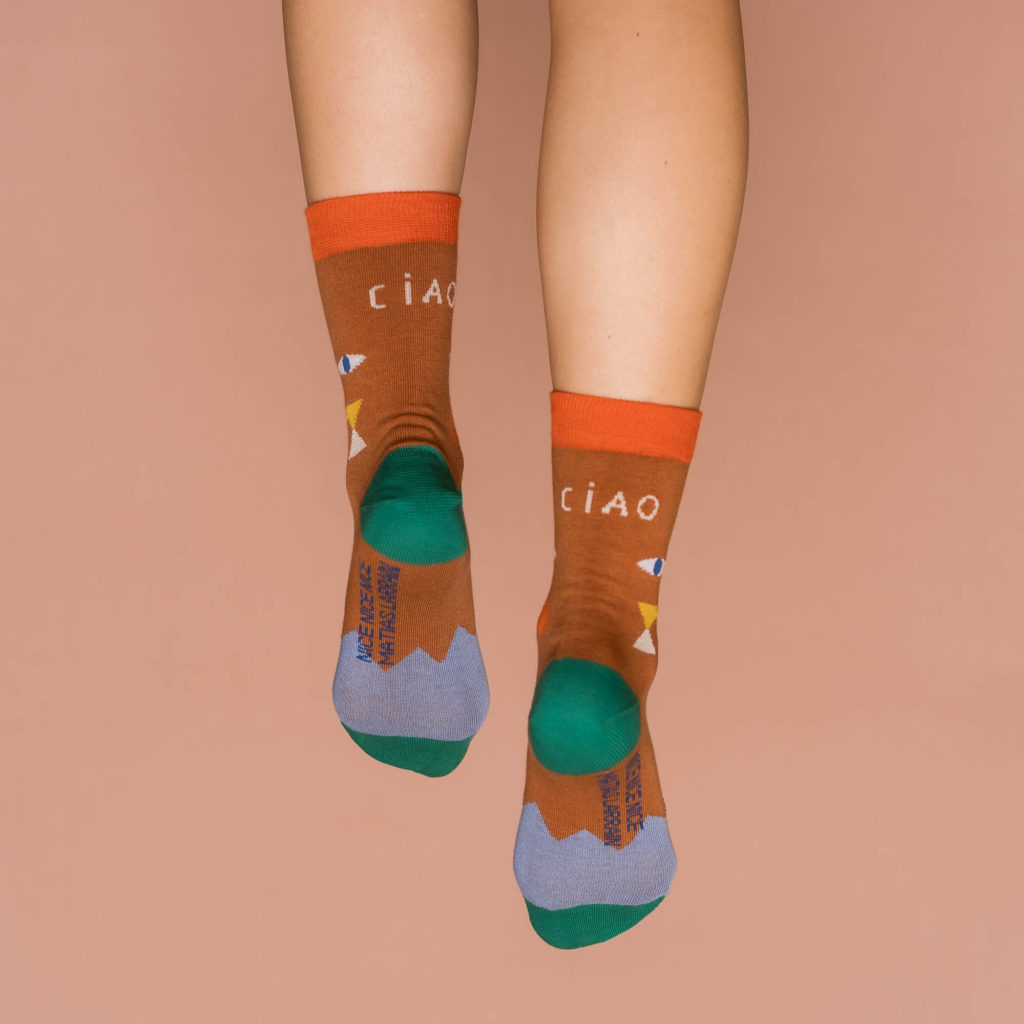 nice socks ARTIST edition - Matias Larrain brown