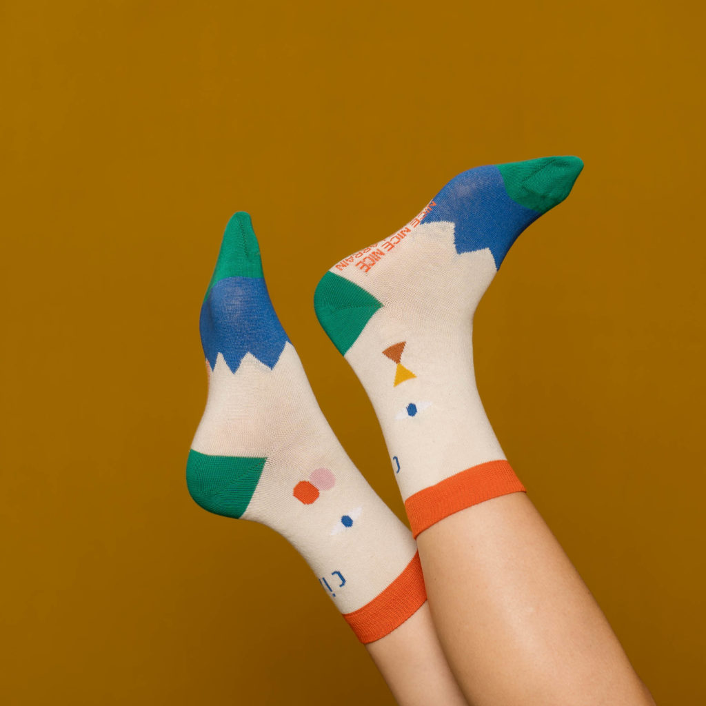 nice socks ARTIST edition - Matias Larrain creme