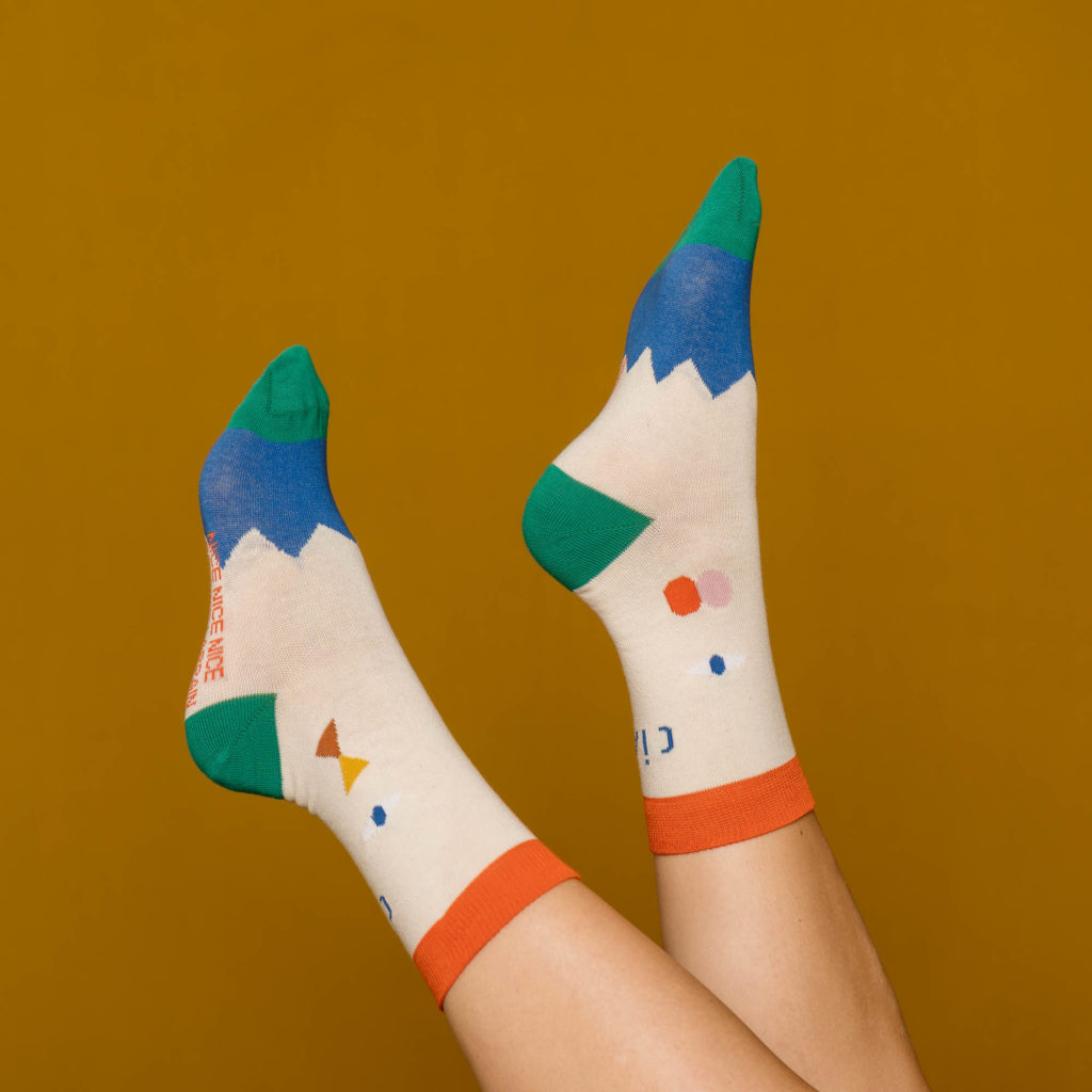 nice socks ARTIST edition - Matias Larrain creme