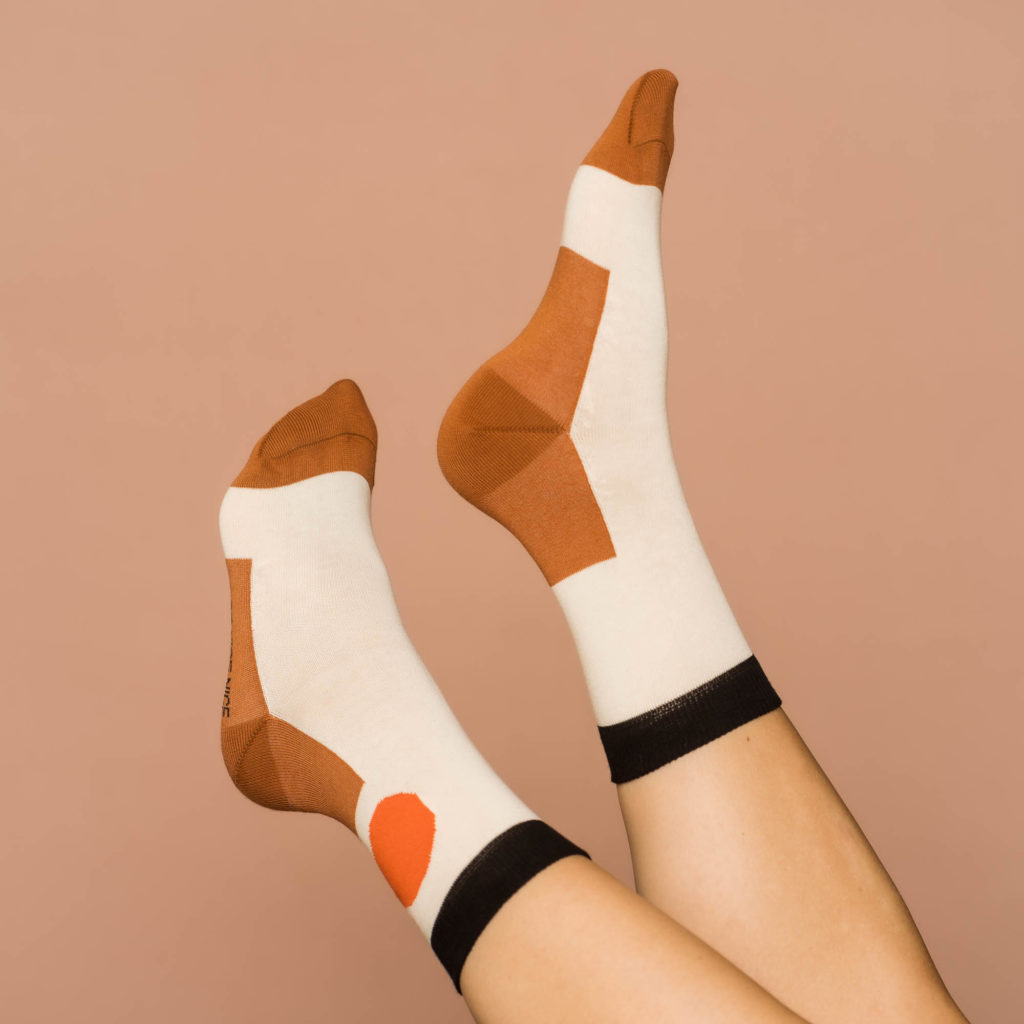 nice socks minimal - beige orange