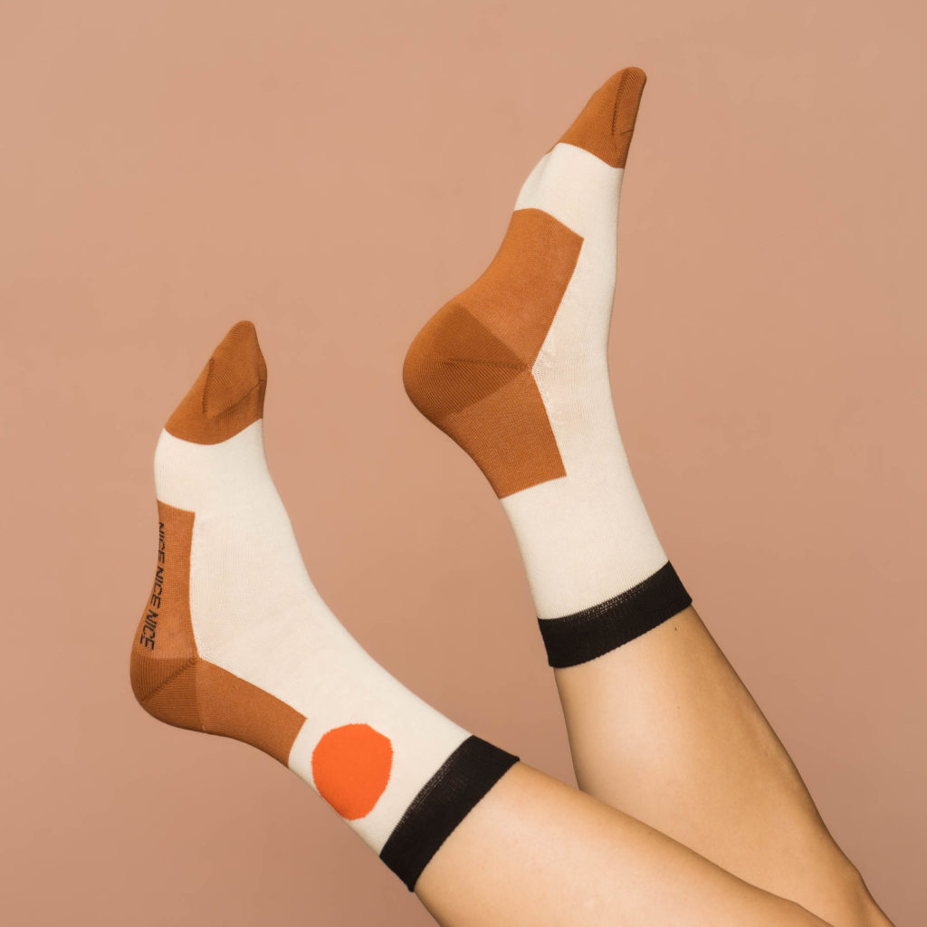 nice socks minimal - beige orange