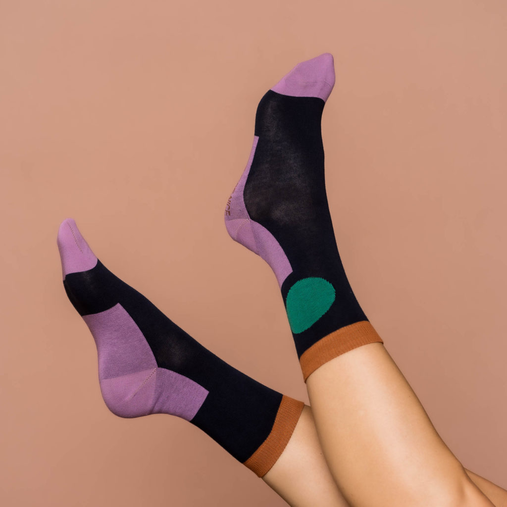 nice socks minimal - lilac green