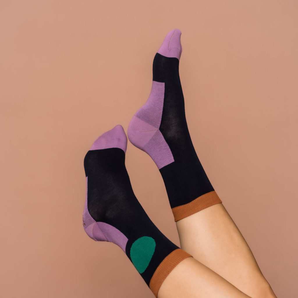 nice socks minimal - lilac green