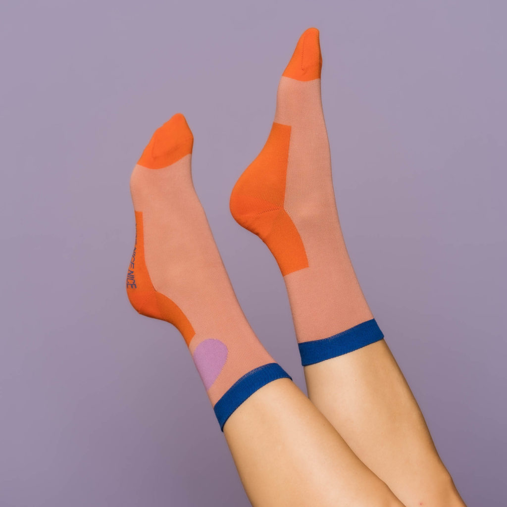 nice socks minimal - orange lilac