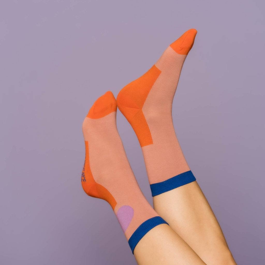 nice socks minimal - orange lilac